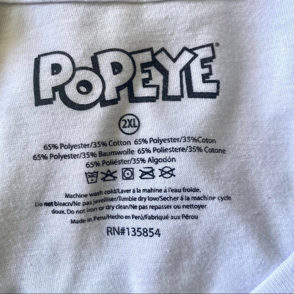 Popeye Savage Graphic T-Shirt White Long Sleeve - Picture 4 of 4